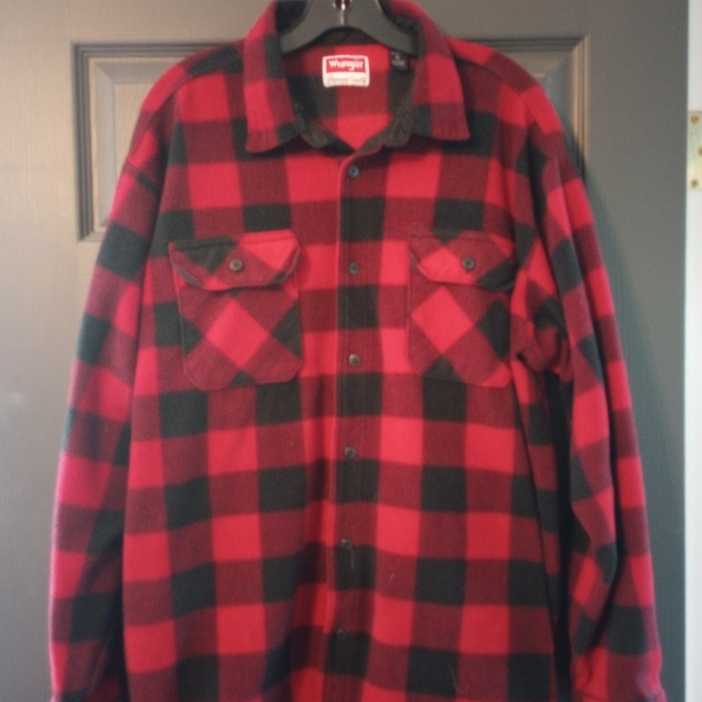 Wrangler Premium Quality Flannel Thick Lumberjack Work Shirt Button Front XL VTG